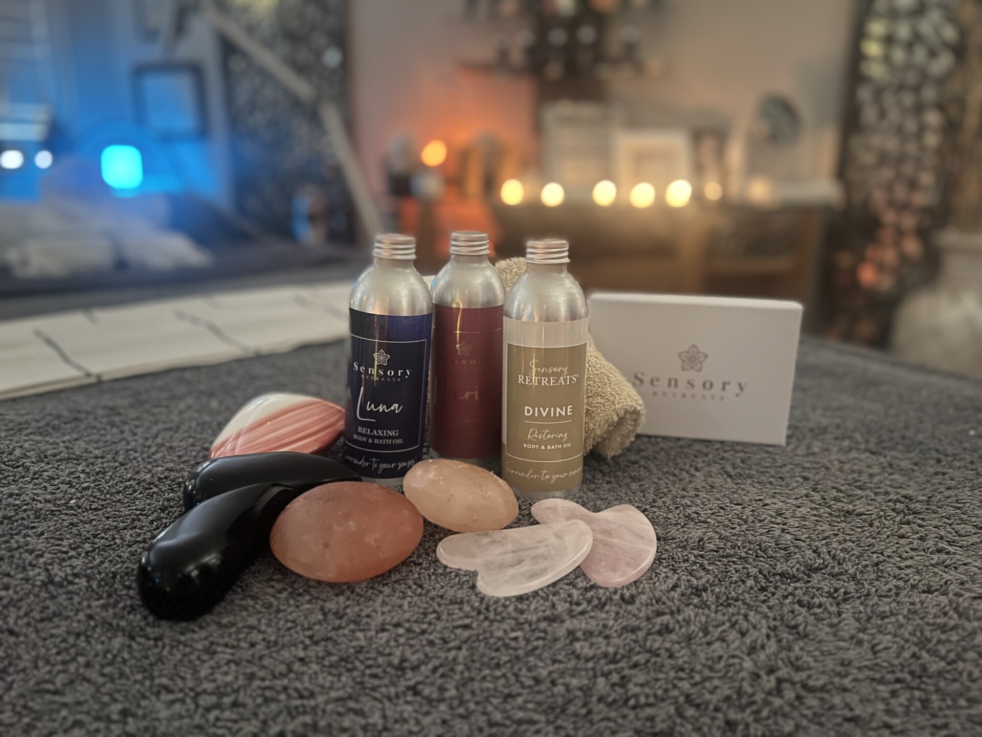Tranquillity wellbeing products prepared for a treatment